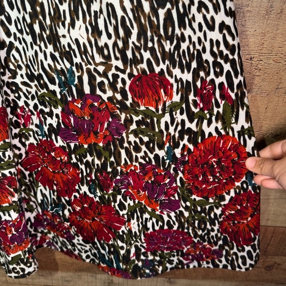 🌻 Flint & Moss Floral Leopard Sleeveless Sun Dress size Large Beach Boho - Picture 6 of 11